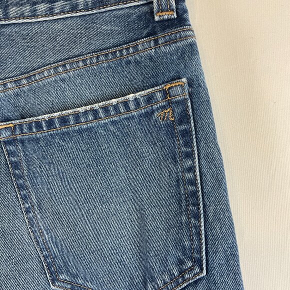 Madewell The Curvy Balloon Jeans 26 Blue Dark Wash Raw Hem - Picture 10 of 11